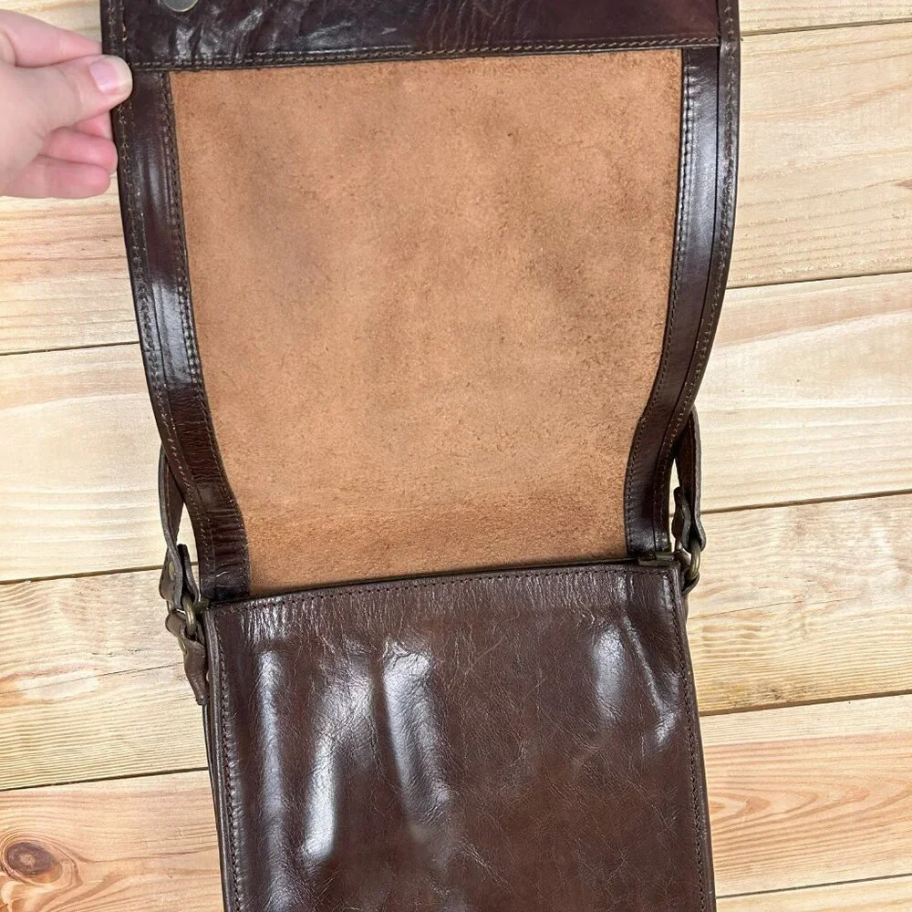 Vera Pelle brown leather crossbody